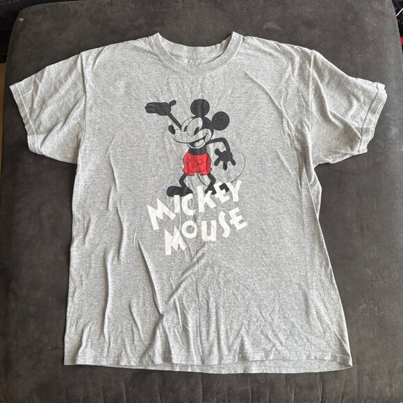 Disney Other - Vintage Disney Gray Mickey Mouse Graphic T-Shirt Short Sleeve Cotton Blend Unise